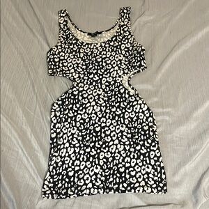 Black and White Leopard Print Dress